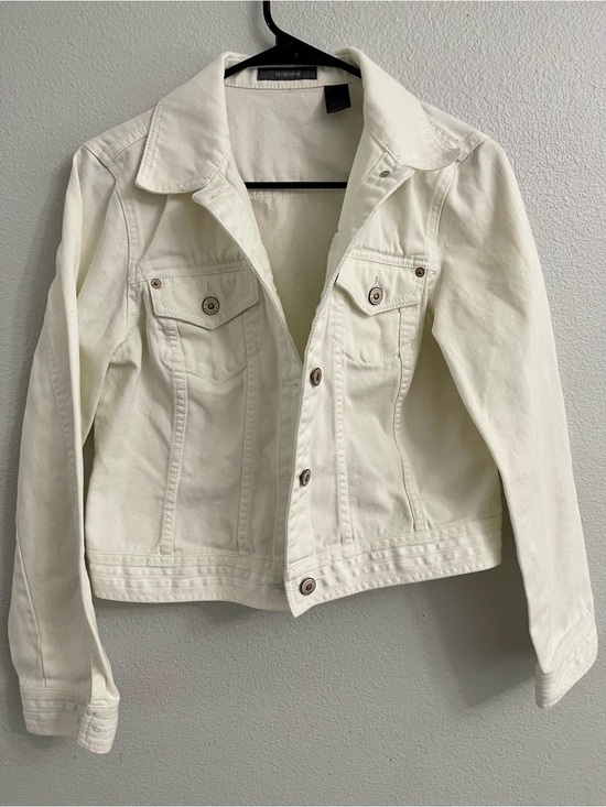 Liz Claiborne Jackets & Blazers - Liz Claiborne Cream White Denim Trucker Jacket 100% Cotton Size Medium